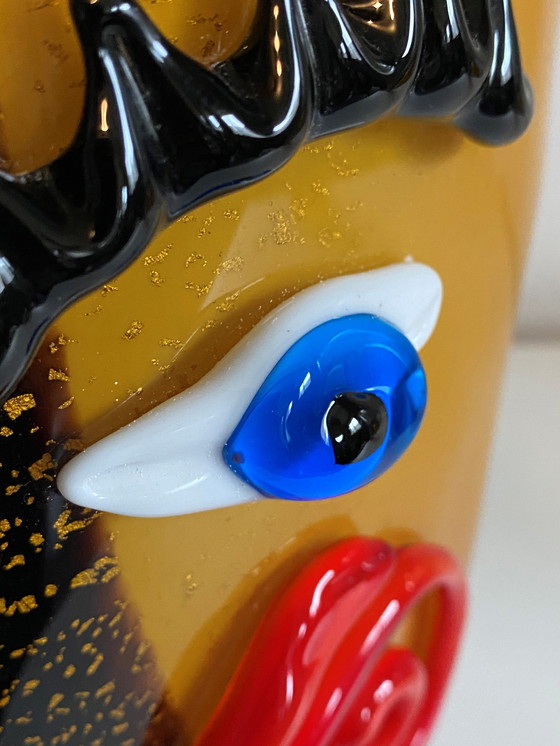 Image 1 of Fischkopf-Vase aus Murano-Glas im Stil von Picasso 1980er Jahre