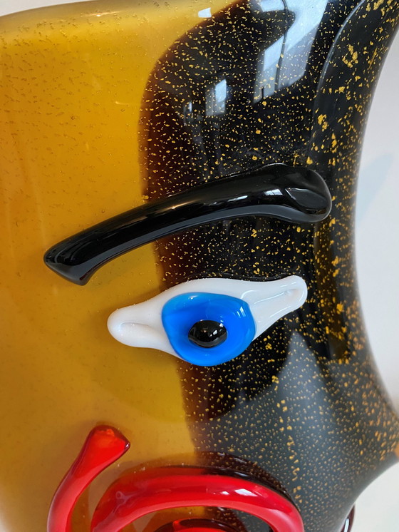 Image 1 of Fischkopf-Vase aus Murano-Glas im Stil von Picasso 1980er Jahre