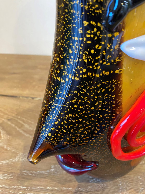 Image 1 of Fischkopf-Vase aus Murano-Glas im Stil von Picasso 1980er Jahre