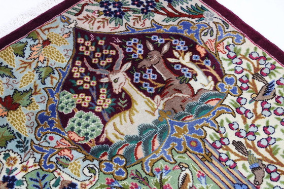 Image 1 of Original Handgeknüpfter Perserteppich Kashmar Fein Paradise Design 393 X 300 Cm Top Zustand