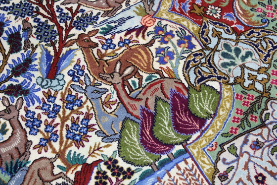 Image 1 of Original Handgeknüpfter Perserteppich Kashmar Fein Paradise Design 393 X 300 Cm Top Zustand