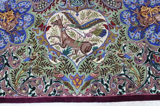 Image 1 of Original Handgeknüpfter Perserteppich Kashmar Fein Paradise Design 393 X 300 Cm Top Zustand