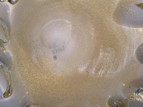 Image 1 of Murano XL Tafelaufsatz, "Goldoni" organisches Design klares Muranoglas mit 24 Karat Blattgold, Italien