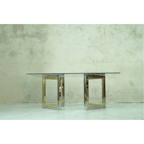 Image 1 of Vintage Couchtisch aus Messing und Chrom, 1970er Jahre