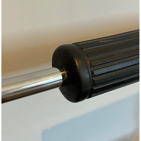 Image 1 of Vintage 2-Sitzer Sofa aus verchromtem Metall und schwarzem Gummi, Frankreich 1970