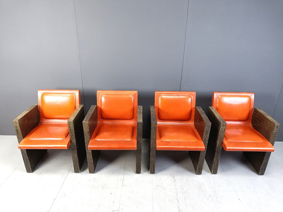 Image 1 of Vintage Französisch Sessel in Leder von Maison Vandamme, 1970S