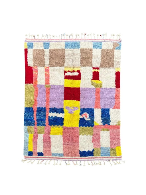 Moderner farbenfroher marokkanischer Teppich 210x290 cm