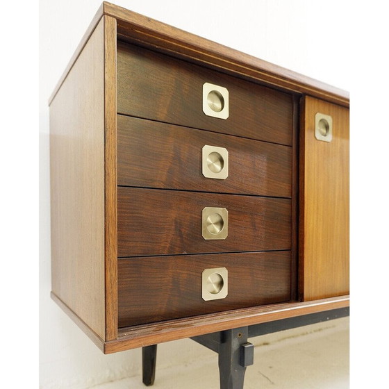 Image 1 of Mid Century Holzschiebetüren Anrichte, Italien 1960er