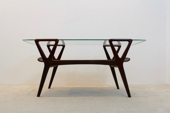 Image 1 of Skandinavischer Teak Couchtisch mit Glasplatte, 1960er