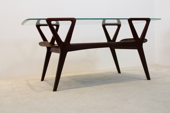 Image 1 of Skandinavischer Teak Couchtisch mit Glasplatte, 1960er