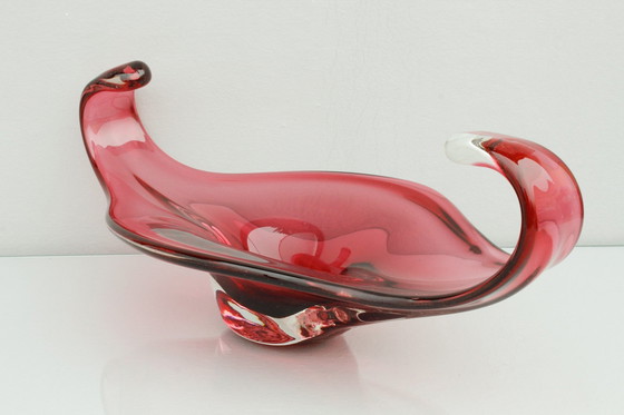 Image 1 of Große Muranoglas Schale, Pink, 1960er