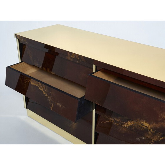 Image 1 of Vintage Anrichte aus Lack und Messing von Jansen, 1970