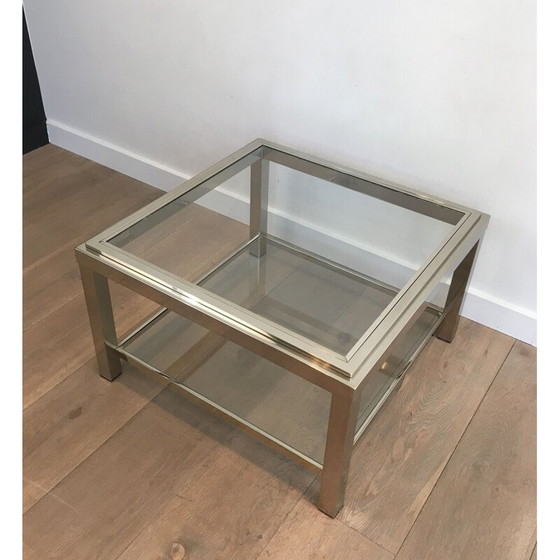 Image 1 of Paar wichtigeVintage Chrom Sofa endet 1970er Jahre