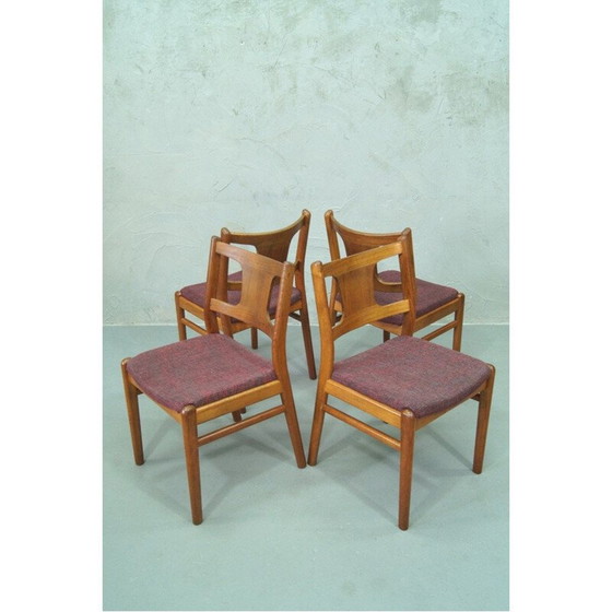 Image 1 of Satz von 4 vintage Teak Esszimmerstühle Dänisch 1960s