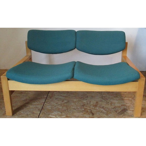 Kleines Vintage-Sofa 2 Plätze grün 1960