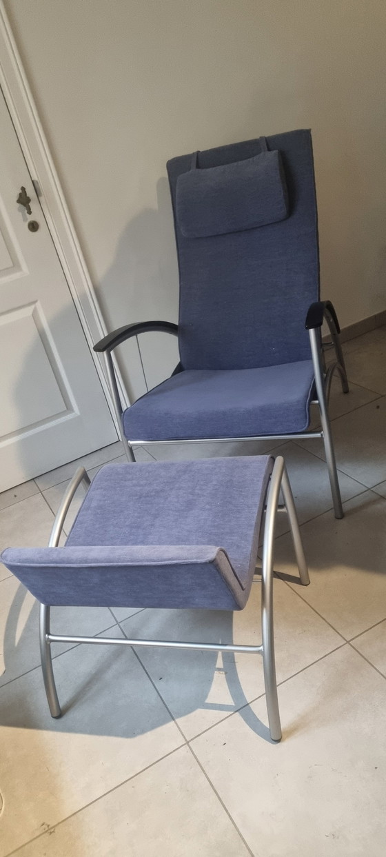 Image 1 of 2x Kebe Lounge Chairs Plus Fußhocker