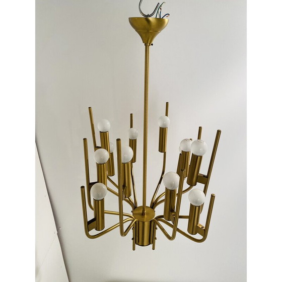 Image 1 of 1x Italienischer Vintage Messing-Kronleuchter von Oscar Torlasco für Stilkronen, 1950er