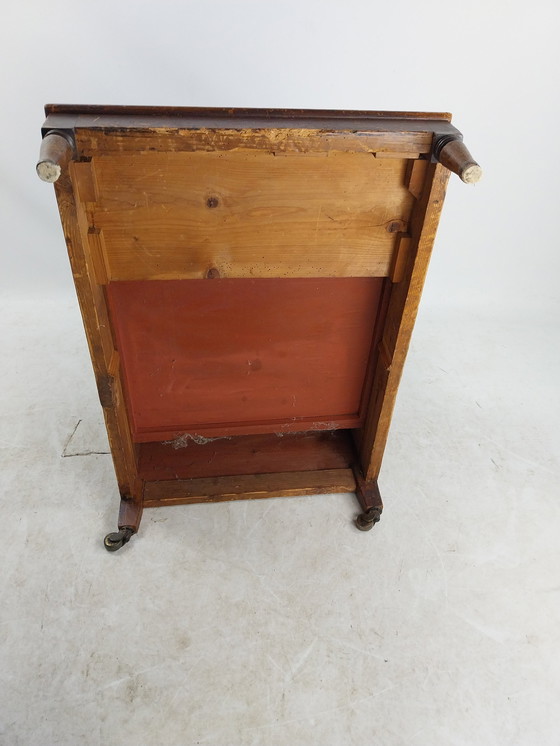 Image 1 of 1 x 19. Jahrhundert Bettgestell/Bibliothekstreppe mit Stauraum