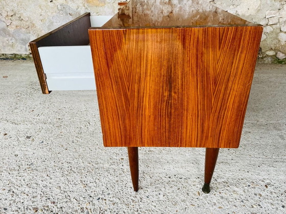 Image 1 of Mid-Century, geflammter Nussbaum Anrichte, 1960er Jahre