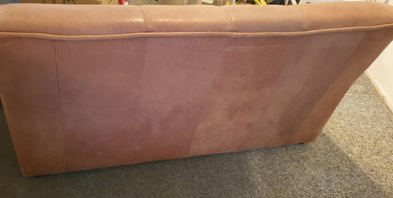 Image 1 of Leder 2-Sitzer Sofa Braun - Seventies