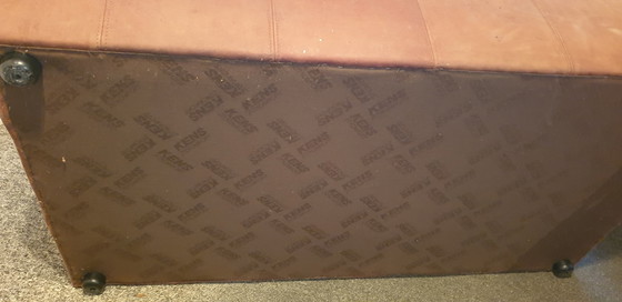 Image 1 of Leder 2-Sitzer Sofa Braun - Seventies