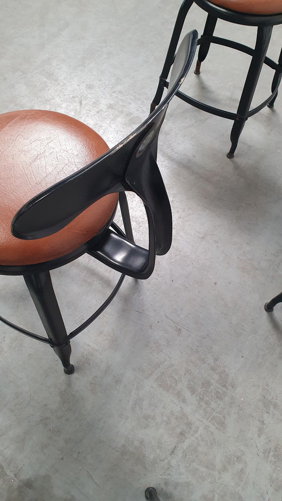 Image 1 of 6X Chaise Nicolle Französisch Industrie Metall Design Stühle