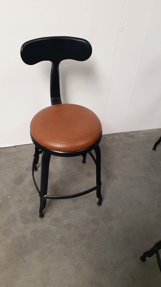 Image 1 of 6X Chaise Nicolle Französisch Industrie Metall Design Stühle