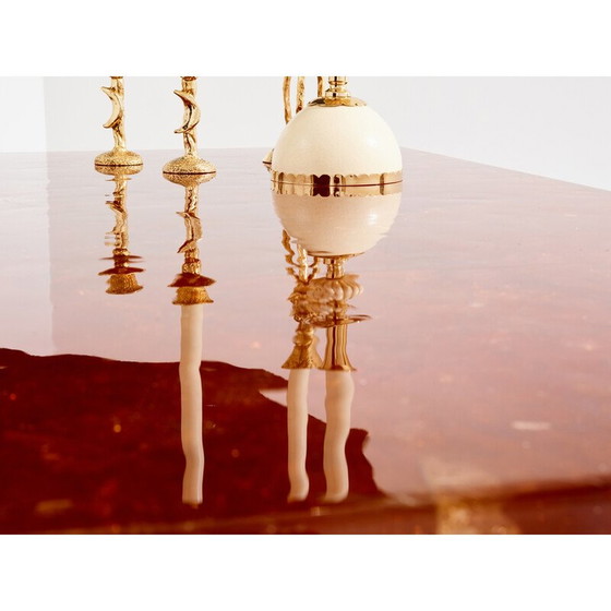 Image 1 of Vintage orange fractal resin coffee table by Marie-Claude de Fouquières, 1970