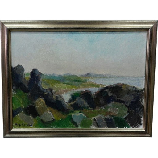 Schwedisches Vintage-Gemälde von Helge Cardell, 1960er Jahre