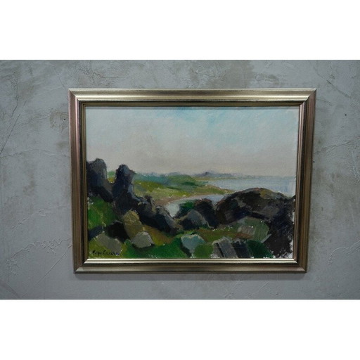 Schwedisches Vintage-Gemälde von Helge Cardell, 1960er Jahre