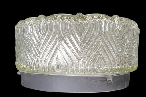 1111 Vintage 1960er Glas-Deckenleuchte