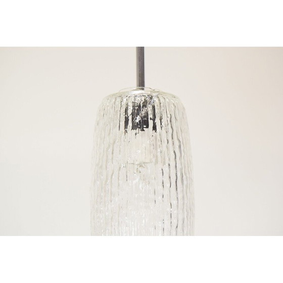 Image 1 of Hängeleuchte aus Glas und Metall, Tschechoslowakei 1960