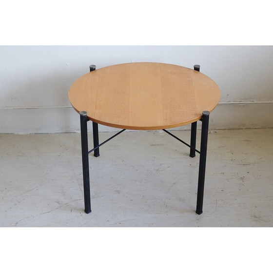Image 1 of Beistelltisch aus Eichenholz und Metall - 1950er Jahre