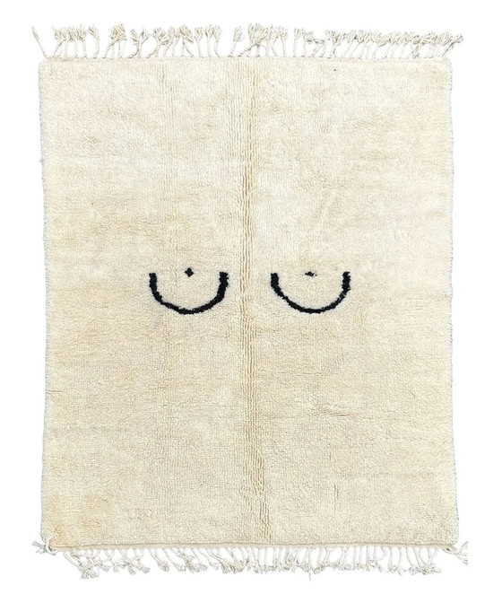 Image 1 of Moderner minimalistischer weißer marokkanischer Vorleger