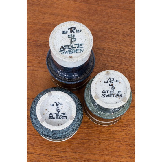 Image 1 of Satz von 3 Vasen aus Keramik von Inger Persson für Rörstrand, Schweden 1960