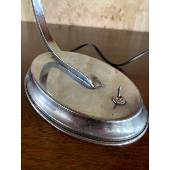 Image 1 of Art Deco, Tischlampe aus Glas und Chrom, 1940er-1950er Jahre