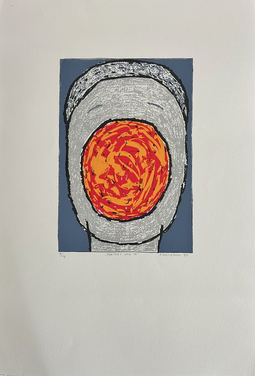 Lithografie Petra Dolleman - Porträt M