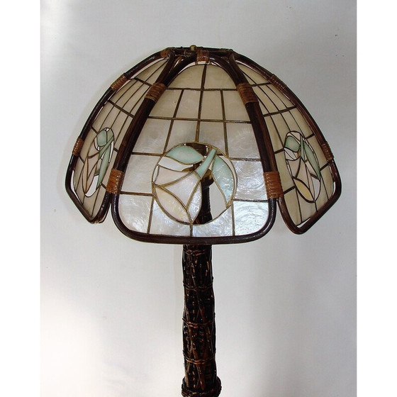 Image 1 of Vintage Stehlampe aus Rattan, 1950er Jahre