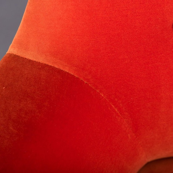 Image 1 of Mid Century orangefarbenes 3-Sitzer-Sofa aus Samt von CFC Silkeborg, 1960er Jahre