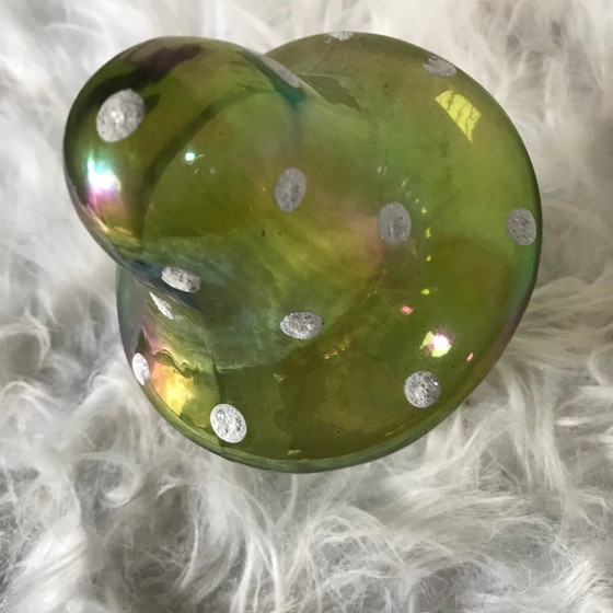 Image 1 of Kleiner psychedelischer Pilz - Magic Mushroom - mundgeblasenes Glas - 1950
