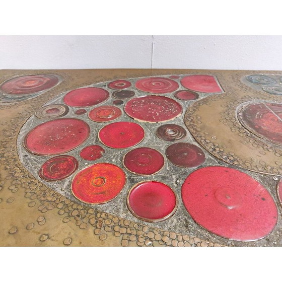 Image 1 of Vintage Couchtisch aus Messing und Keramik, 1968