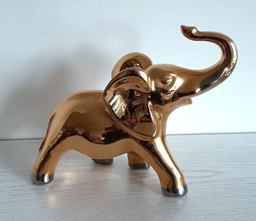 Vintage-Elefant aus 24-karätigem Goldporzellan