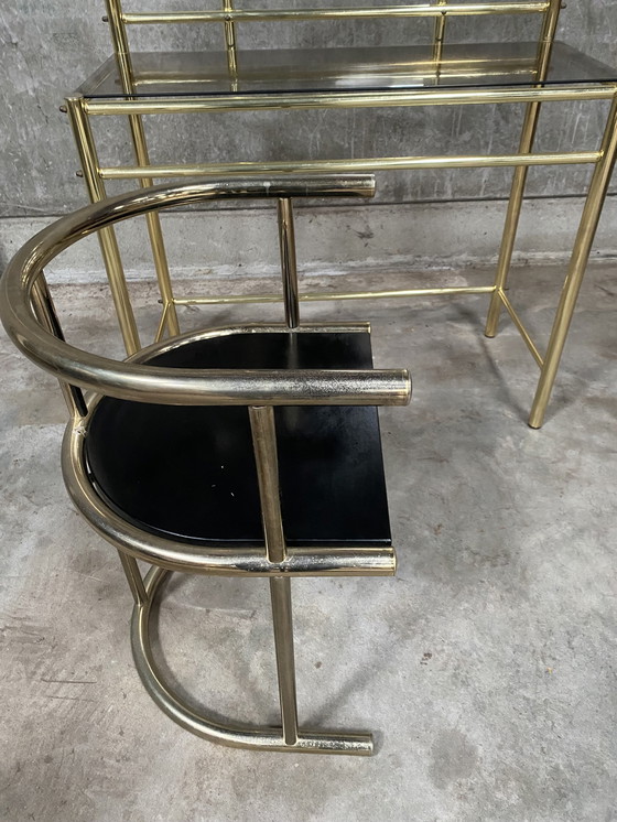 Image 1 of Hollywood Regency Eitelkeit Make Up Tisch mit Stuhl