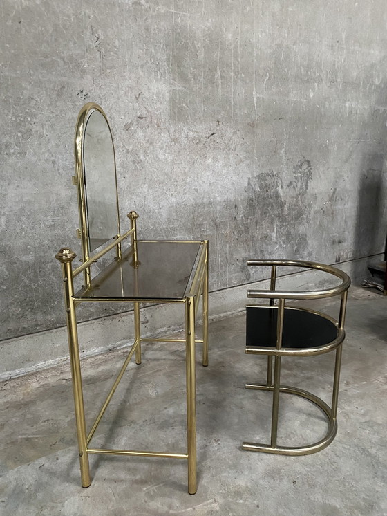 Image 1 of Hollywood Regency Eitelkeit Make Up Tisch mit Stuhl