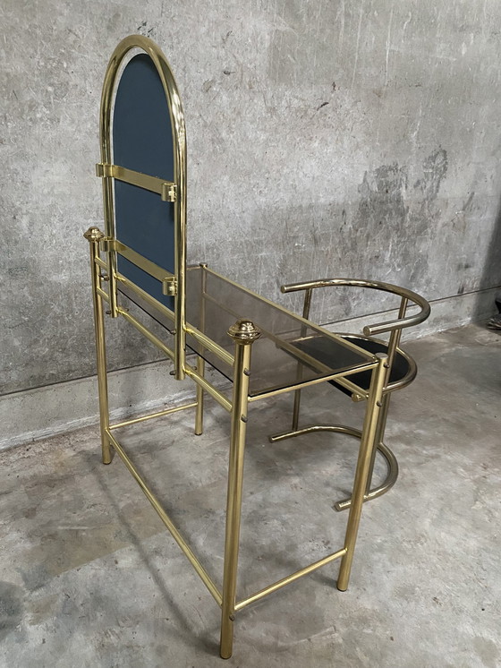Image 1 of Hollywood Regency Eitelkeit Make Up Tisch mit Stuhl