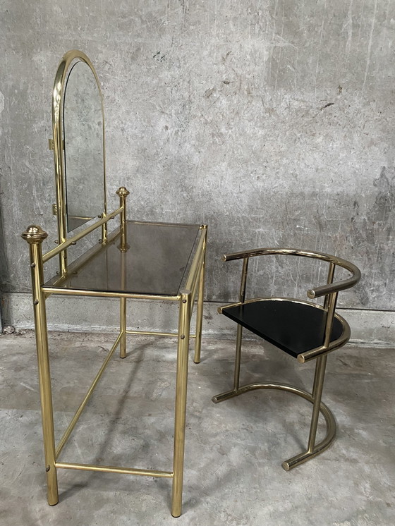 Image 1 of Hollywood Regency Eitelkeit Make Up Tisch mit Stuhl