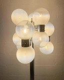 Space-Age-Stehlampe mit verblassten Murano-Glasblasen