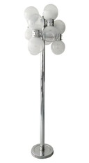 Space-Age-Stehlampe mit verblassten Murano-Glasblasen
