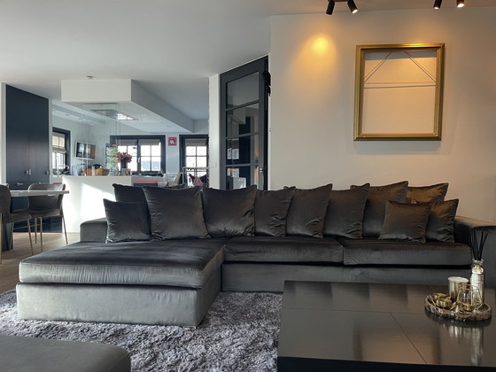 Image 1 of 2X Modul Lounge Sofas Samt Grau