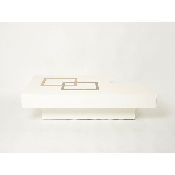 Image 1 of Weiß lackierter Couchtisch aus Messing von Antonio Pavia, Italien 1970